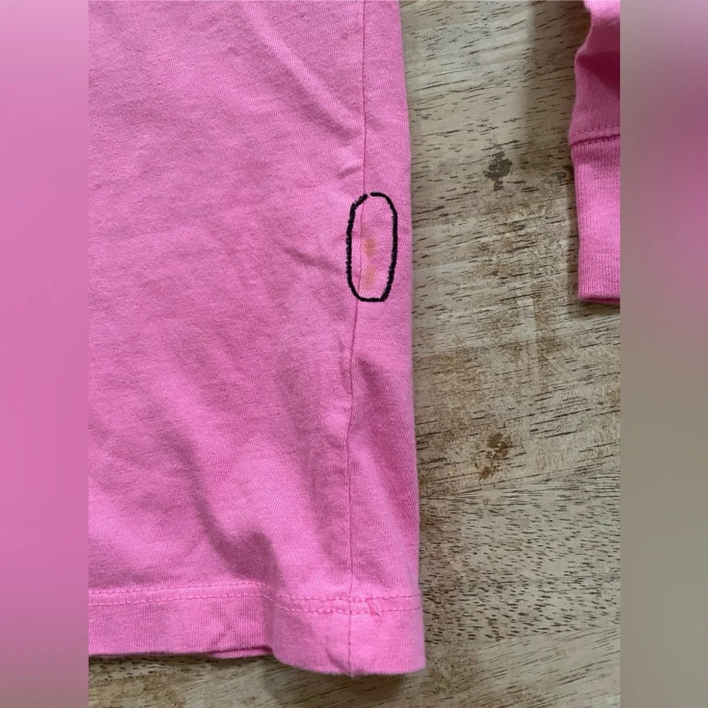 Vineyard Vines Girls’ Sz L (16) Cutty Pink‎ Cookie Whale Long Sleeve Pocket Tee